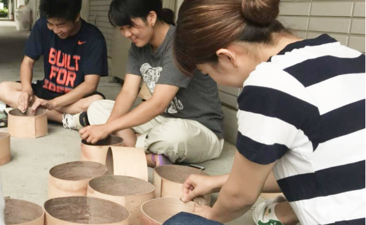 桜風エイサー琉球風車道具作り